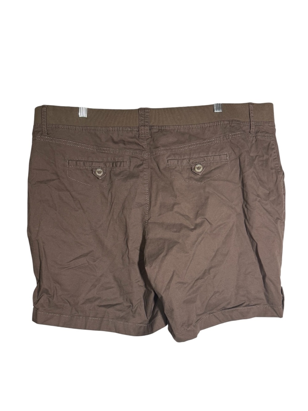 Gloria Vanderbilt Bermuda Cargo Shorts Brown Size 16W Khaki Pockets - Picture 2 of 8